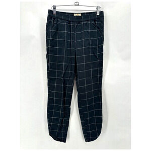 Marine Layer Allison Pants Size XS Black‎ Windowpane Tulip Hem Beach City Preppy